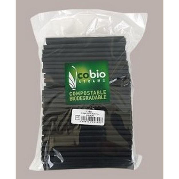 Immagine di CANNUCCE DRITTE BIOPLA ø8 H150 NERO confezione 250pz