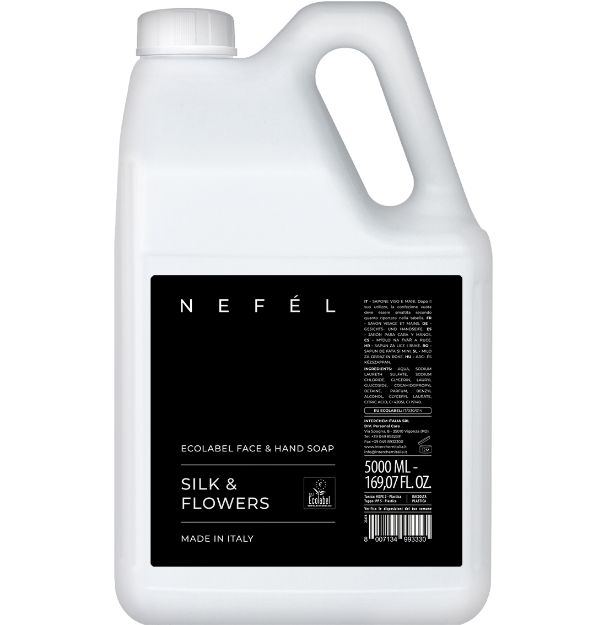 Immagine di NEFEL ECOLABEL FACE & HAND SOAP SILK&FLOWERS Tan.5lt